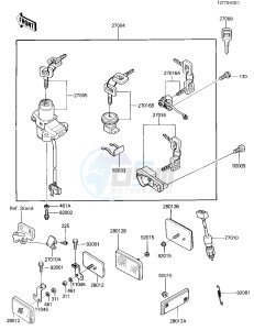 EX 250 E [NINJA 250R] (E1-E2) [NINJA 250R] drawing IGNITION SWITCH_LOCKS_REFLECTORS