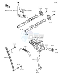 NINJA ZX-6R ABS ZX636FGFA GB XX (EU ME A(FRICA) drawing Camshaft(s)/Tensioner