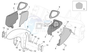 RSV 1000 Tuono drawing Front body - Front mudguard