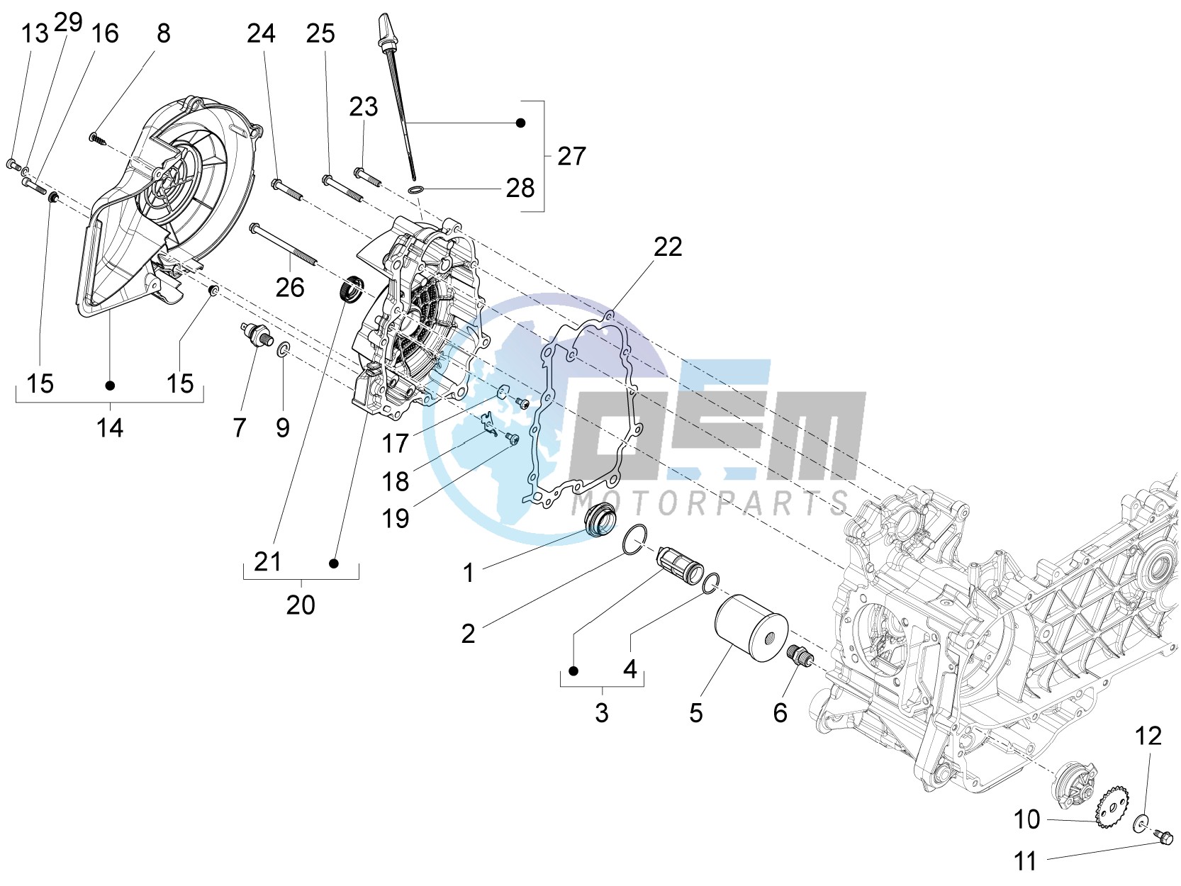 Flywheel magneto cover - Oil filter