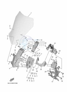 TRACER 9 GT+ MTT890D-K (BLG1) drawing WINDSHIELD