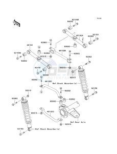 KLF 250 A [BAYOU 250] (A6F-A9F) A6F drawing REAR SUSPENSION