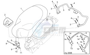 Mojito custom 50 2t (eng. piaggio) drawing Saddle - Handle