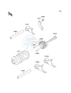 KX65 KX65ABF EU drawing Gear Change Drum/Shift Fork(s)