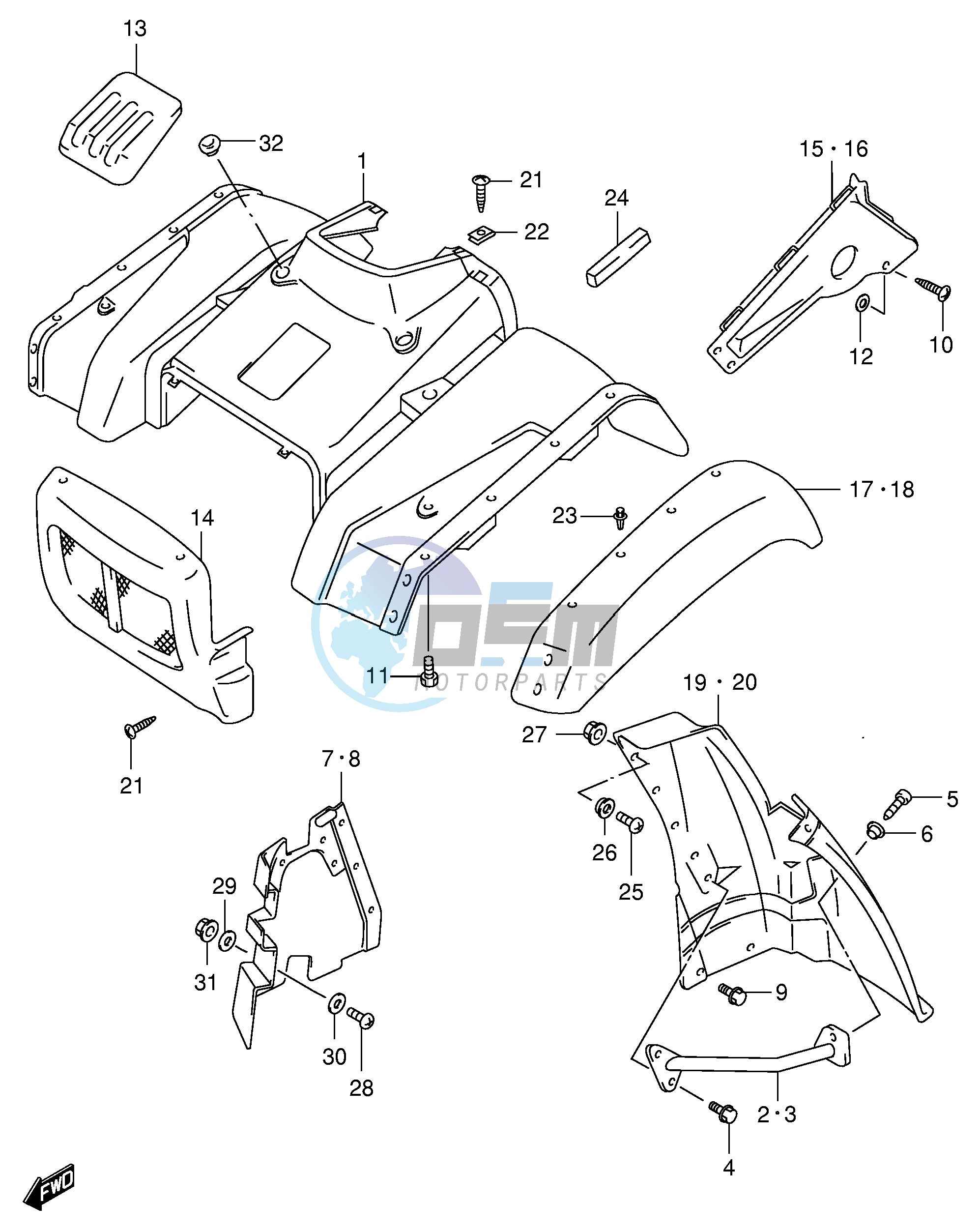 FRONT FENDER (MODEL X Y)