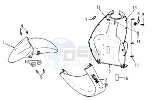 JET EURO X 50 25KMH drawing FR PLATE / FRONT FENDER