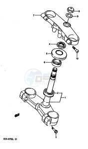 GSX-R750 (J-K-L) drawing STEERING STEM (MODEL J K)