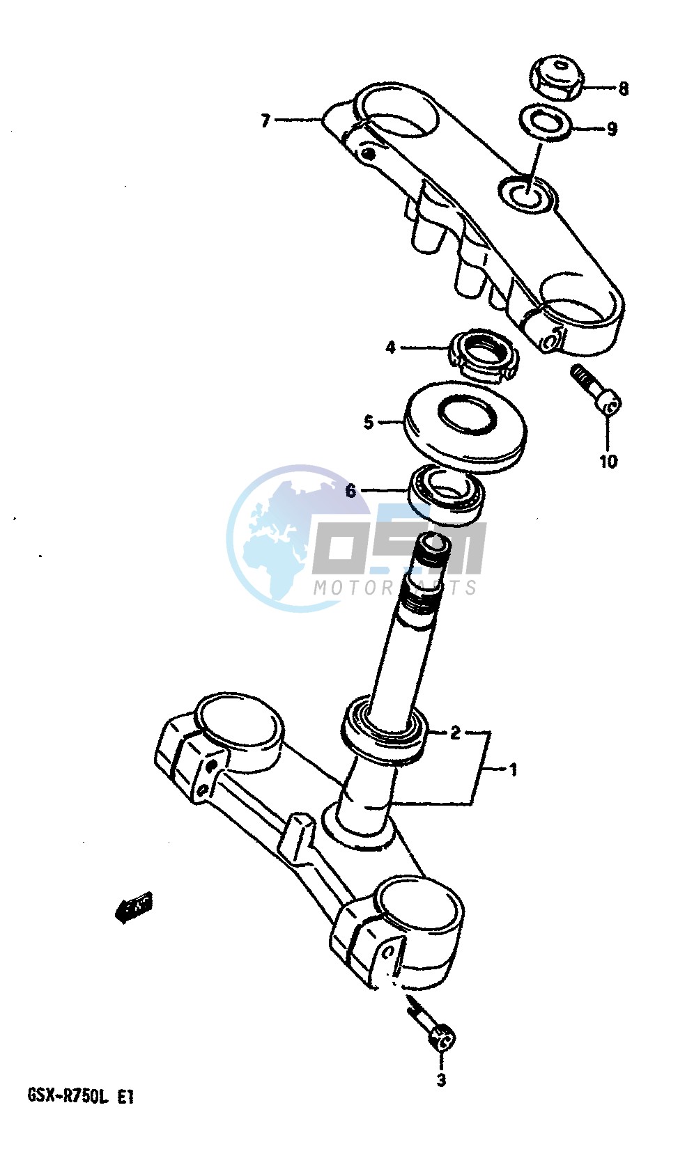 STEERING STEM (MODEL J K)