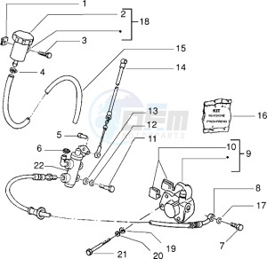 Typhoon 125 XR drawing Front brake cylinder-Brake caliper