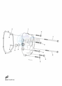 YFM90R (BD3F) drawing CRANKCASE COVER 1