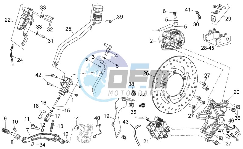 Rear brake system