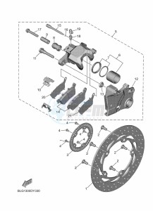 TRACER 9 GT+ MTT890D-K (BLG1) drawing REAR BRAKE CALIPER