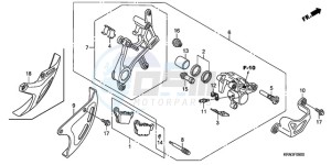 CRF250R9 ED / BLA CMF drawing REAR BRAKE CALIPER