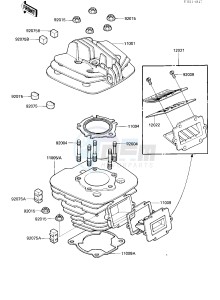 KDX 200 A [KDX200] (A1-A3) [KDX200] drawing CYLINDER HEAD_CYLINDER_REED VALVE