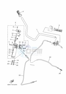 YFM700FWBD YFM70KP (B5KC) drawing STEERING HANDLE & CABLE