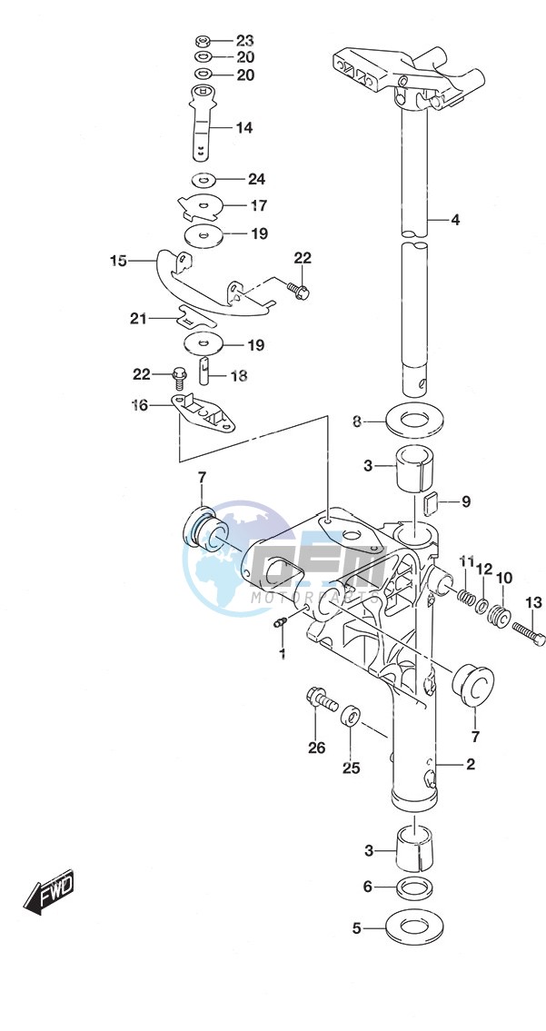 Swivel Bracket  -  Tiller Handle w/Power Tilt