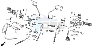 CG125M drawing HANDLE LEVER/SWITCH/CABLE (2)