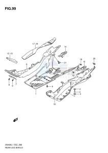 AN400 (E2) Burgman drawing REAR LEG SHIELD