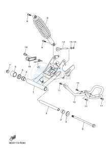 YFM90R YFM09RYXH (BD36) drawing REAR ARM