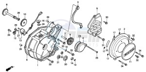 TRX200D FOURTRAX drawing LEFT CRANKCASE COVER