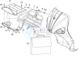 Liberty 125 4t ptt (I) Italy drawing Front luggage rack