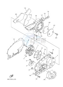 XP500 T-MAX 530 (59C8) drawing CRANKCASE COVER 1