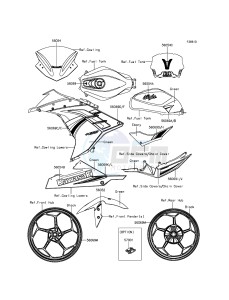 NINJA 300 ABS EX300BEFA XX (EU ME A(FRICA) drawing Decals(Green)