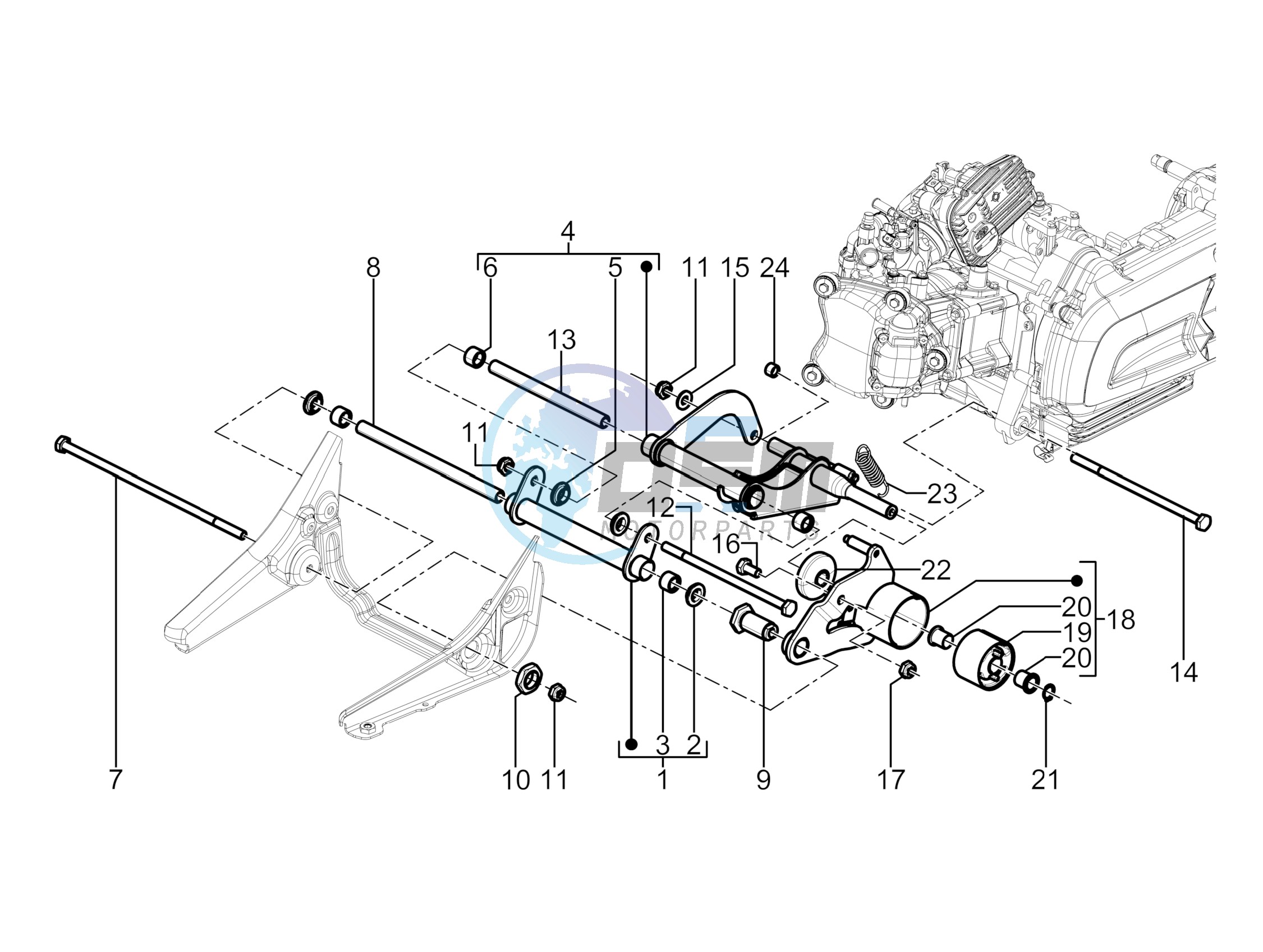 Swinging arm