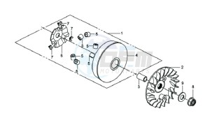 GTS 250 EURO 2 drawing CLUTCH / V BELT