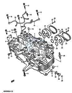 GSX550E (F-G-H) drawing CYLINDER HEAD