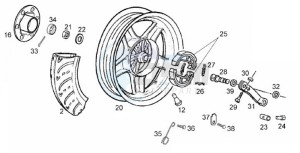 ATLANTIS BULLET - 50 cc VTHAL1AE2 Euro 2 2T AC FRA drawing Rear wheel (Positions)