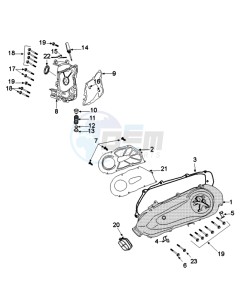 DJANGO 125 SPORT drawing CRANKCASE COVER