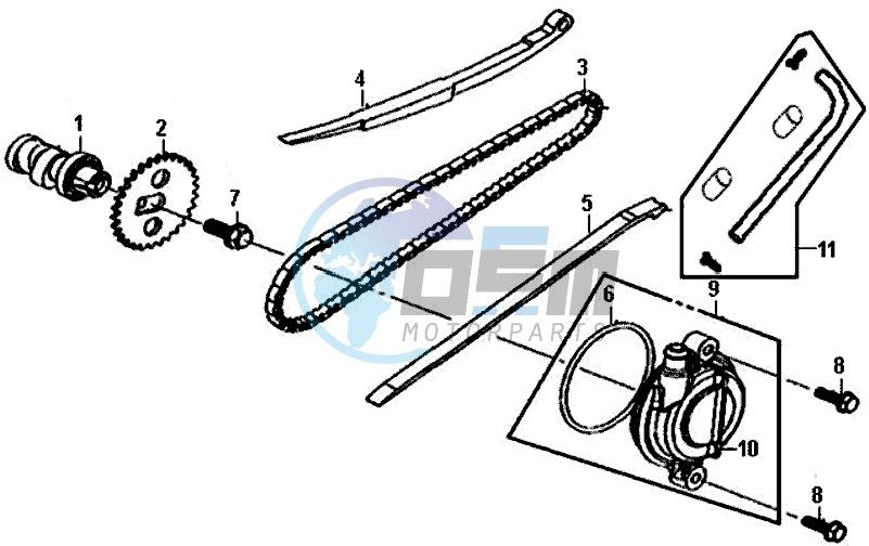 CHAIN / CHAIN TENSIONER / CHAIN GUIDE