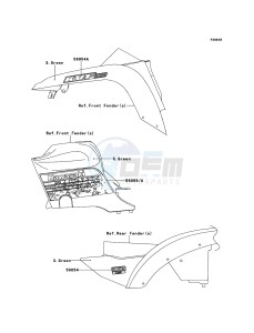 KVF360 4x4 KVF360ADF EU GB drawing Decals(S.Green)(EU,UK)