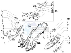 Beverly 250 Tourer (USA) USA drawing Central cover - Footrests