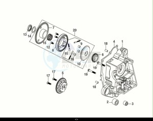 MIO 50I (FS05W2-EU) (E5) (M1) drawing R CRANK CASE-OIL PUMP ASSY