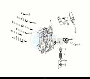 SYMPHONY 50 (XF05W1-EU) (E5) (M1) drawing R. CRANK CASE COVER