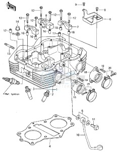 KZ 440 D [LTD BELT] (D1) [LTD BELT] drawing CYLINDER HEAD -- 80 D1- -