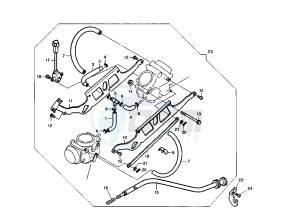 V RAPTOR 650 drawing CARBURETOR FITTINGS