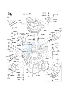 KDX 200 H [KDX200] (H6-H9) [KDX200] drawing CYLINDER HEAD_CYLINDER