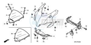 CBR1000RAA Australia - (U / ABS) drawing UPPER COWL (1)