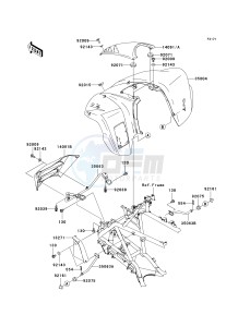 KSV 700 A [KFX 700] (A6F-A9F) A7F drawing FRONT FENDER-- S- -