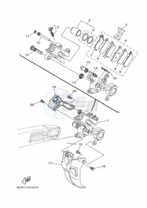 YZ250 (BCR6) drawing REAR BRAKE CALIPER