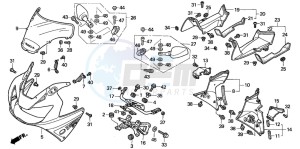 CBR900RE drawing UPPER COWL (CBR900RRY,1/RE1)