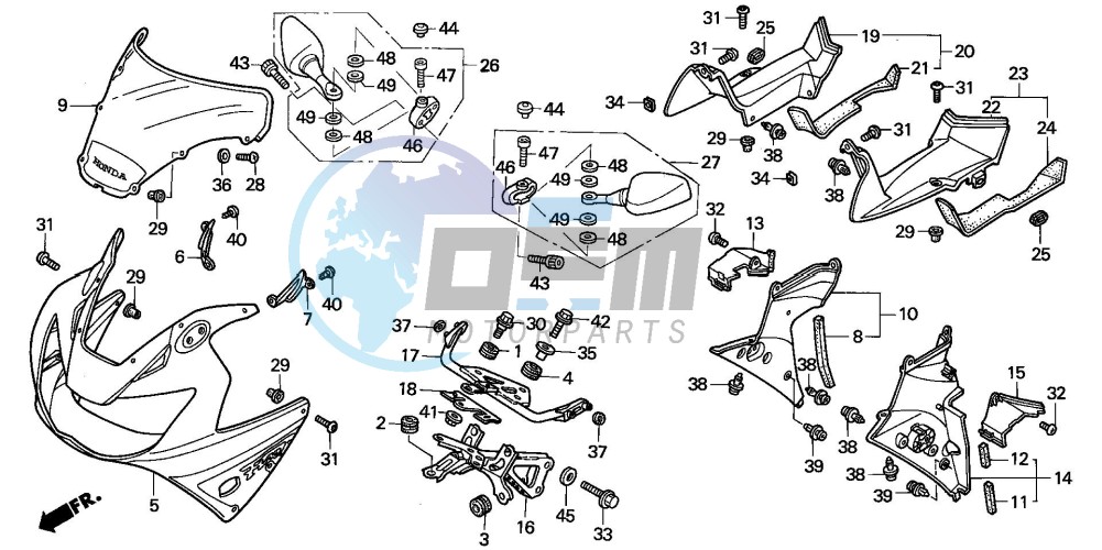 UPPER COWL (CBR900RRY,1/RE1)