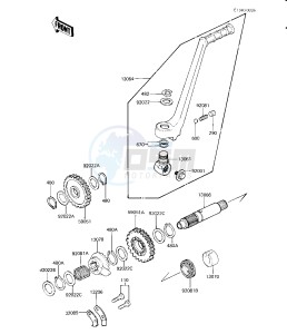 KX 125 B [KX125] (B1-B2) [KX125] drawing KICKSTARTER MECHANISM