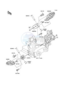 KX250F KX250YBF EU drawing Footrests