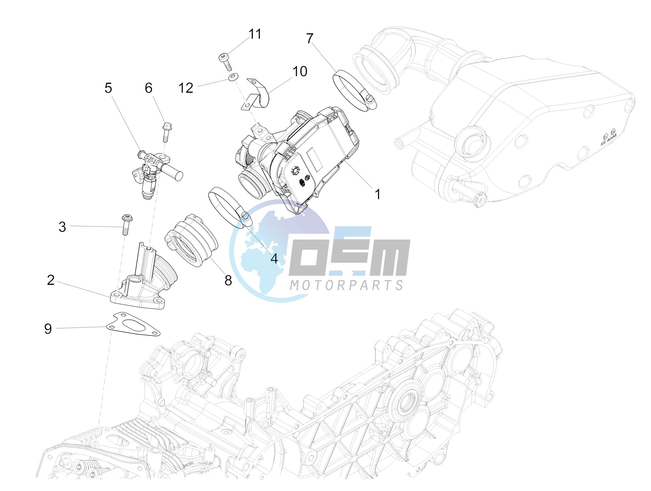 Throttle body - Injector - Union pipe