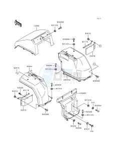 KAF 300 A [MULE 500] (A1) [MULE 500] drawing FRONT FENDER