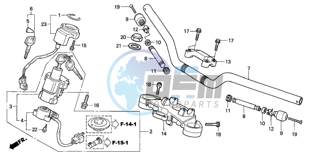 HANDLE PIPE/TOP BRIDGE (CB600F3/4/5/6)